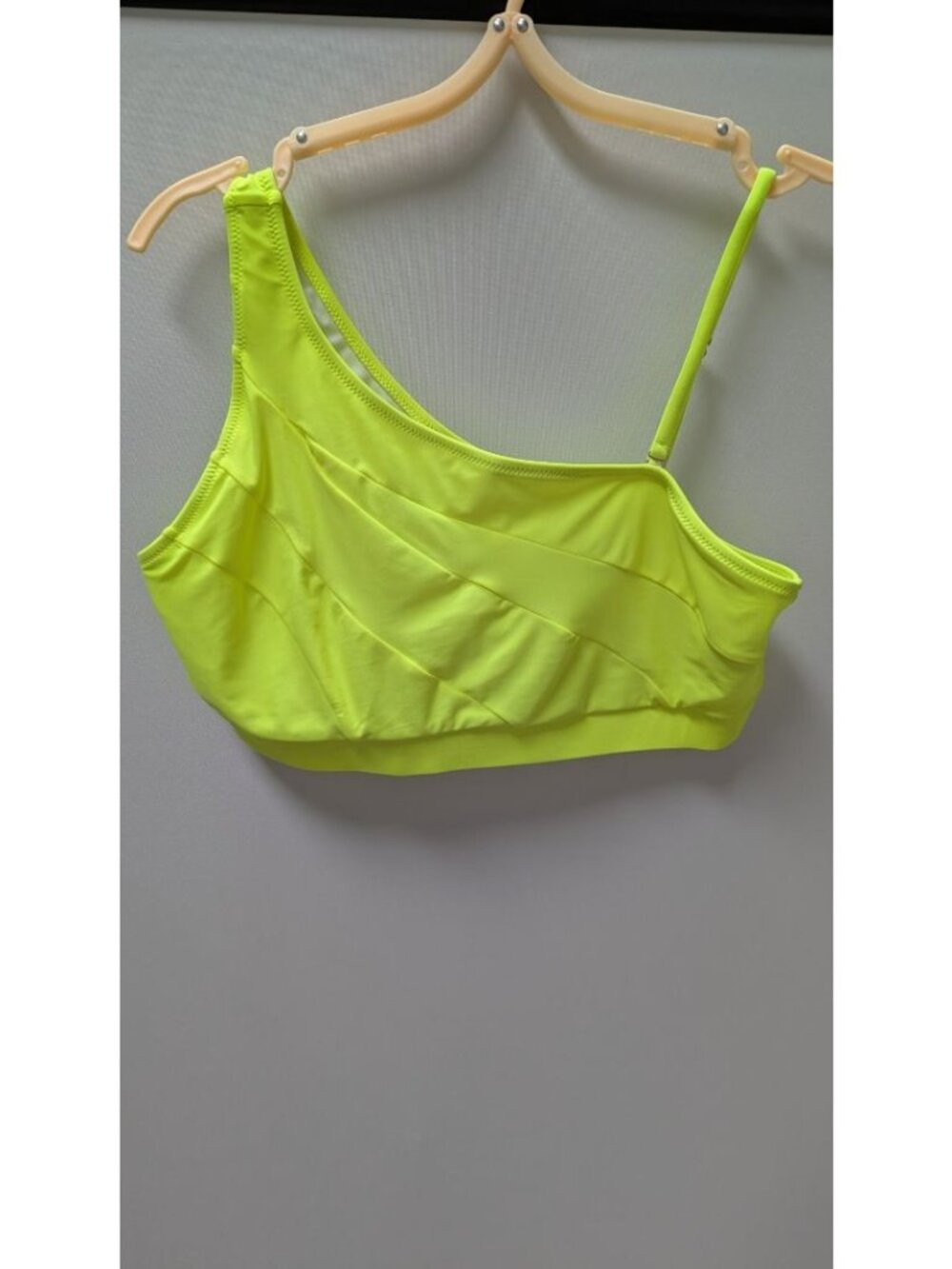 POPVIL Electric Yellow Convertible One-Shoulder Swim Top